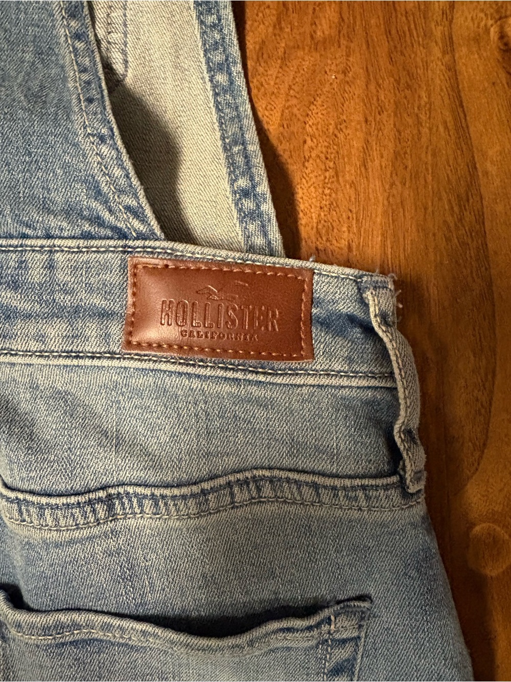 Hollister Light Wash Ripped Denim Overalls Vintage Vibe size XS